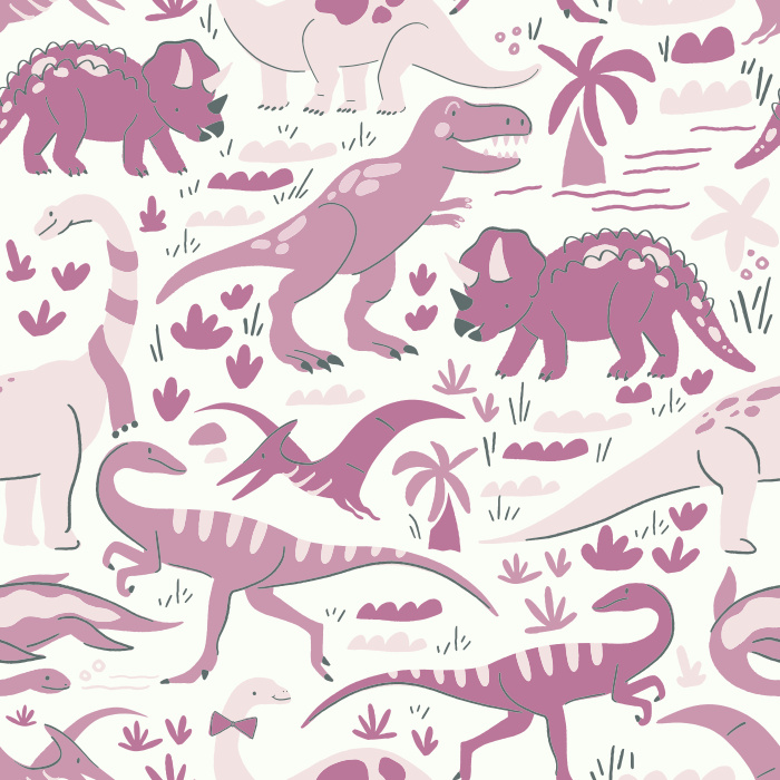 Create the most exciting room in your home with our Dinosaur Romp Peel and Stick Wallpaper. 