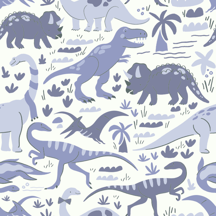 Create the most exciting room in your home with our Dinosaur Romp Peel and Stick Wallpaper.