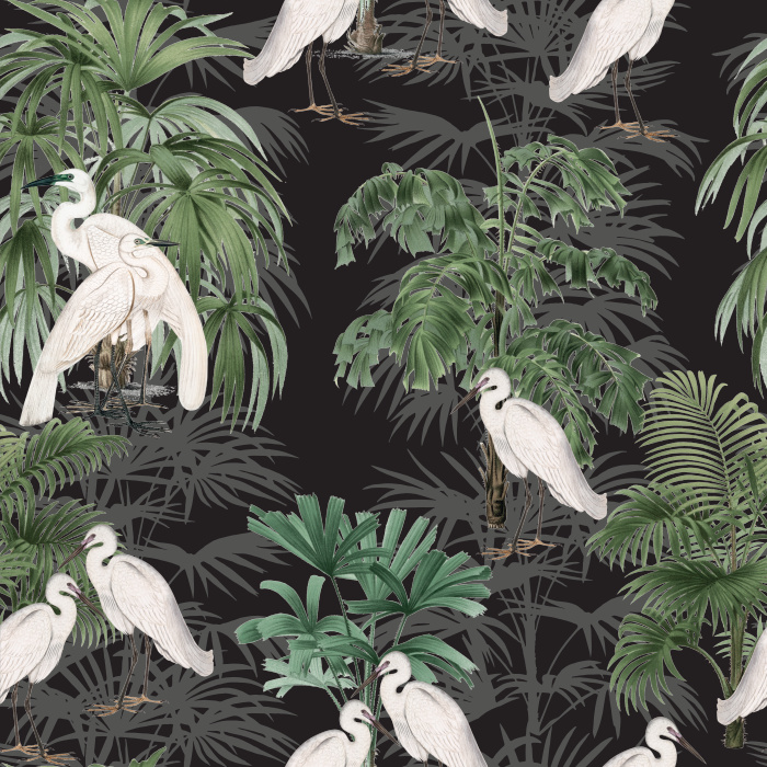 Create a masterpiece of a home with our White Herons Peel and Stick Wallpaper. 