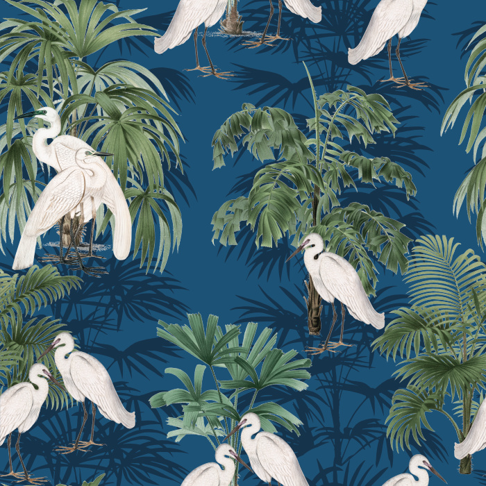Create a masterpiece of a home with our White Herons Peel and Stick Wallpaper. 