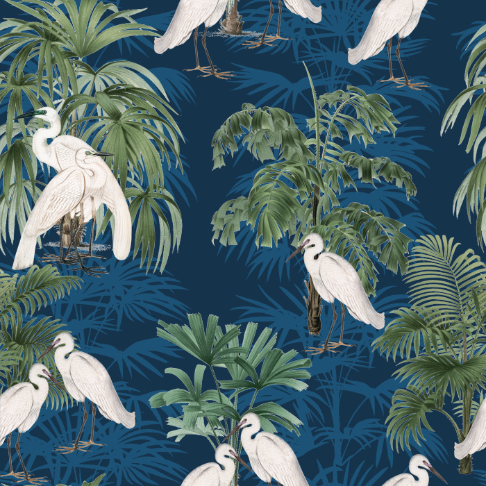Create a masterpiece of a home with our White Herons Peel and Stick Wallpaper. 
