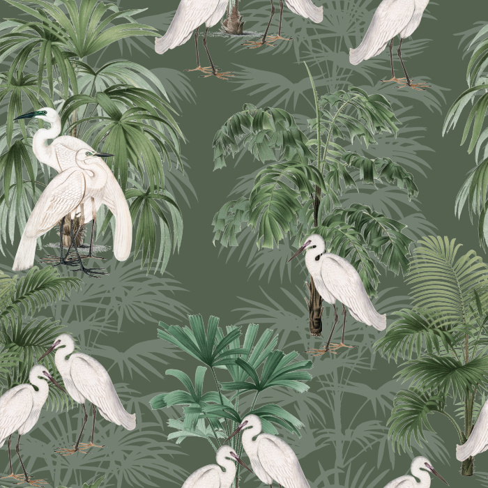 Create a masterpiece of a home with our White Herons Peel and Stick Wallpaper. 