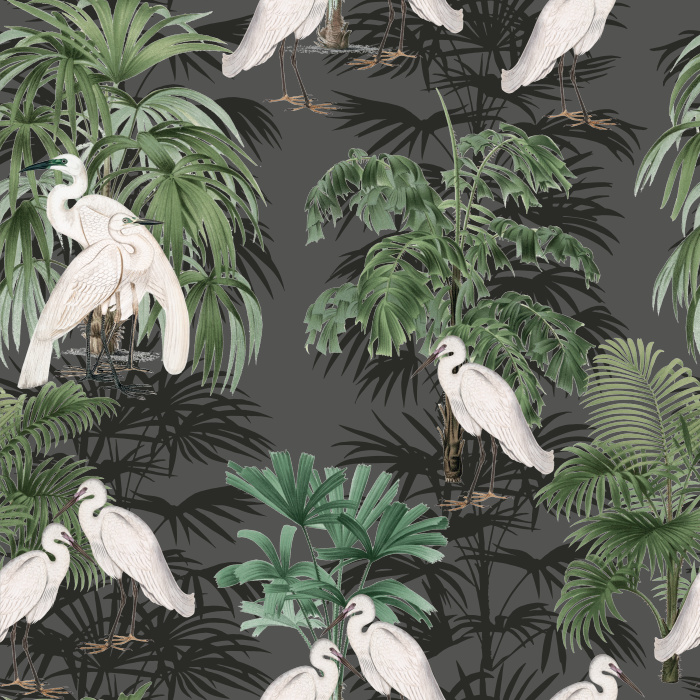Create a masterpiece of a home with our White Herons Peel and Stick Wallpaper.