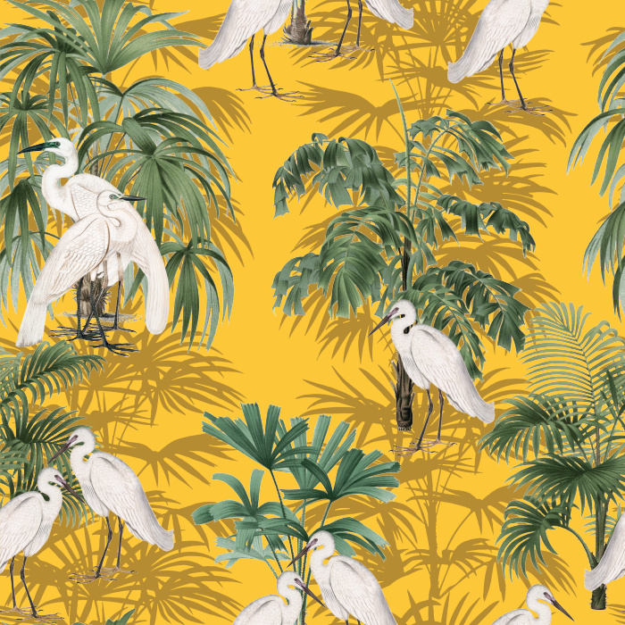 Create a masterpiece of a home with our White Herons Peel and Stick Wallpaper.