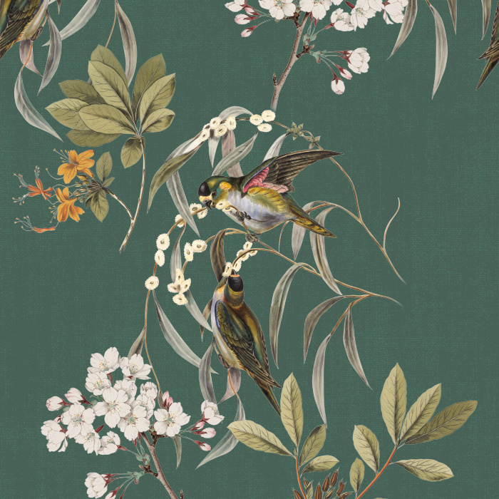 Get away from it all in the comfort of your own home with our Bird Botanical Peel and Stick Wallpaper.