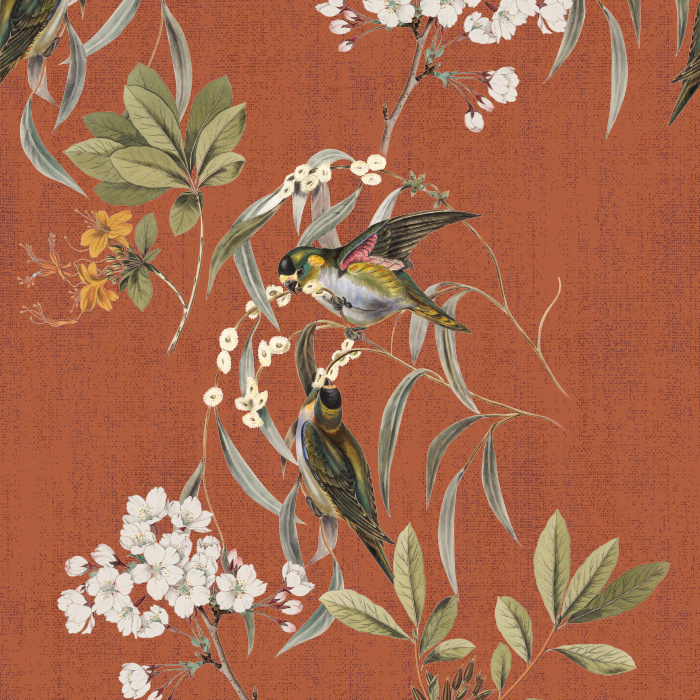 Get away from it all in the comfort of your own home with our Bird Botanical Peel and Stick Wallpaper.