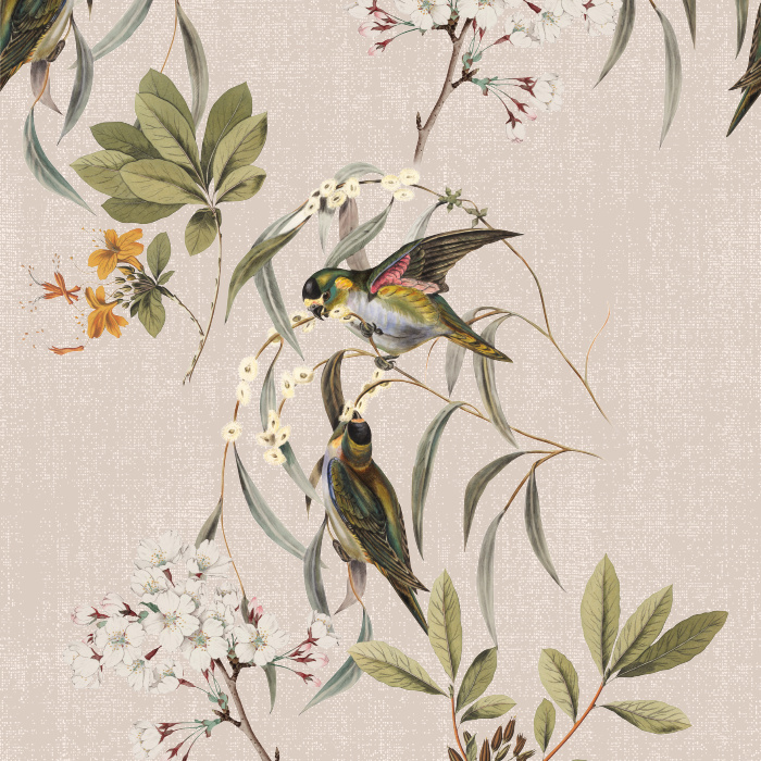 Get away from it all in the comfort of your own home with our Bird Botanical Peel and Stick Wallpaper.