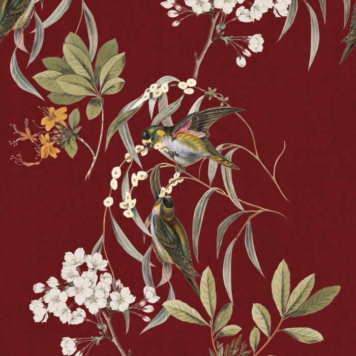 Get away from it all in the comfort of your own home with our Bird Botanical Peel and Stick Wallpaper.