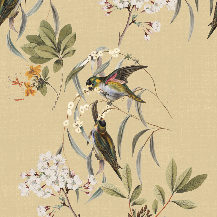 Get away from it all in the comfort of your own home with our Bird Botanical Peel and Stick Wallpaper.