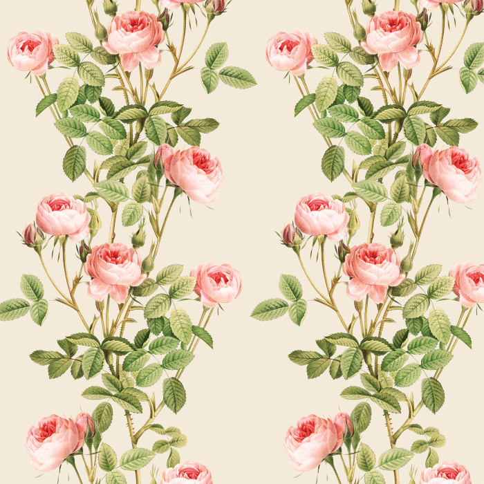 Bring a classic, natural accent wall to any room in your home with our Vintage Roses Peel and Stick Wallpaper.