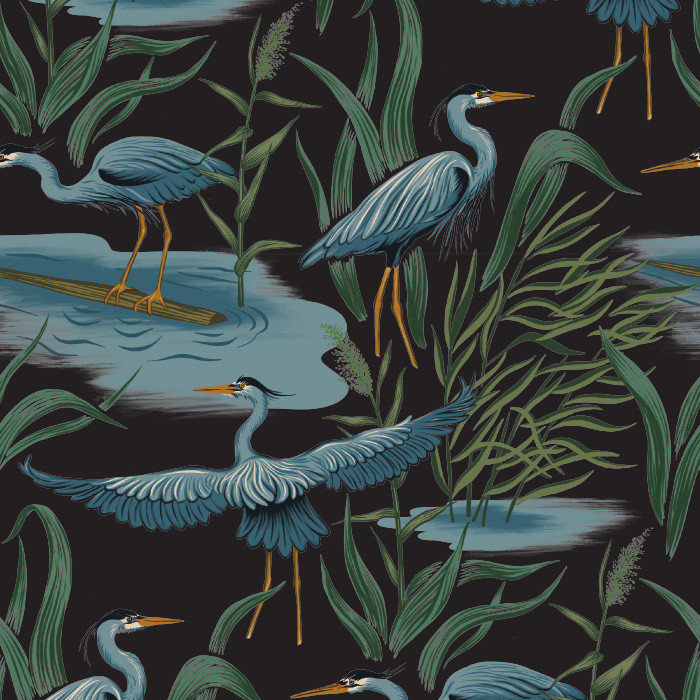 Create a space of serenity with our Great Blue Heron Peel and Stick Wallpaper.