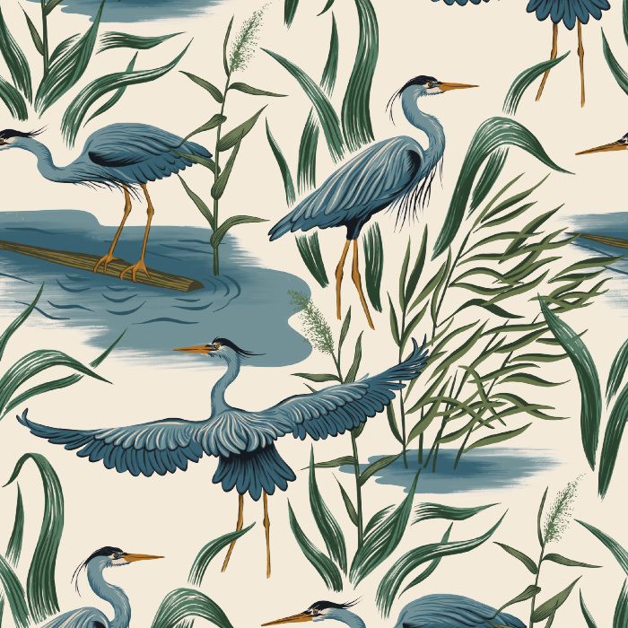 Create a space of serenity with our Great Blue Heron Peel and Stick Wallpaper.