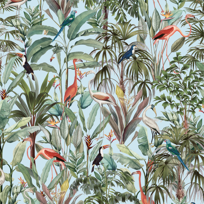 Immerse yourself in the lush beauty of nature anywhere in your home with our Tropical Forest Peel and Stick Wallpaper.