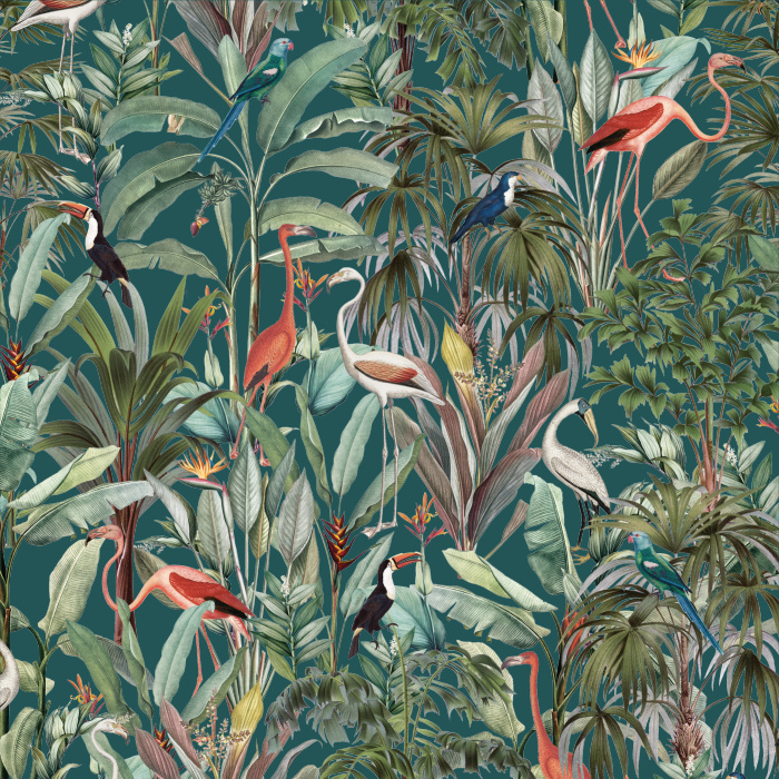 Immerse yourself in the lush beauty of nature anywhere in your home with our Tropical Forest Peel and Stick Wallpaper.