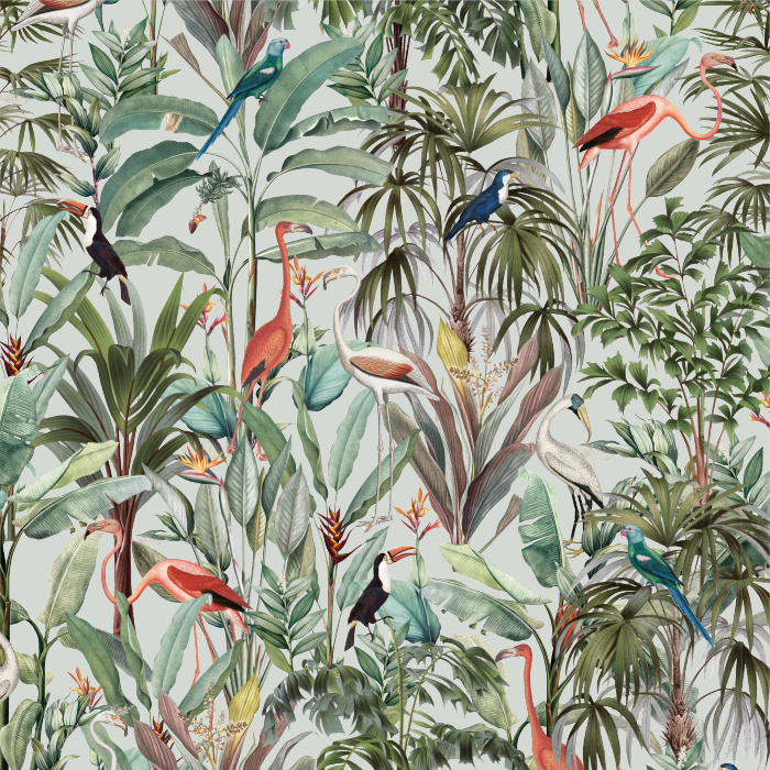 Immerse yourself in the lush beauty of nature anywhere in your home with our Tropical Forest Peel and Stick Wallpaper.