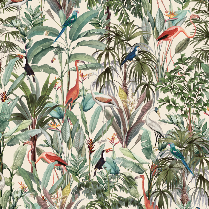 Immerse yourself in the lush beauty of nature anywhere in your home with our Tropical Forest Peel and Stick Wallpaper.