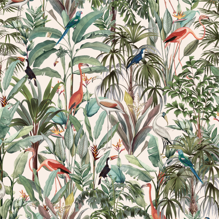 Immerse yourself in the lush beauty of nature anywhere in your home with our Tropical Forest Peel and Stick Wallpaper.
