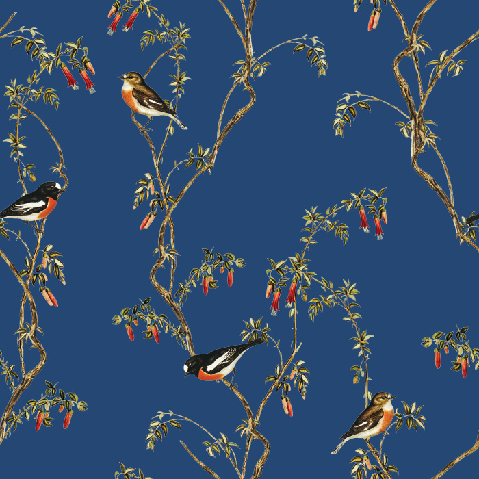 Create something beautiful and classical with our Robin and Vines Peel and Stick Wallpaper.