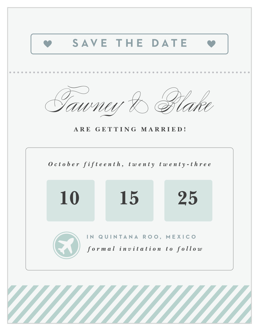 Boarding Pass Save the Date Cards