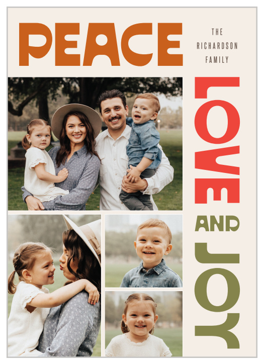 Share your seasonal message with family and friends when you send out our Groovy Festivity Holiday Cards.