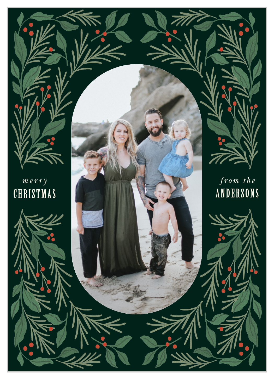 Oval Wreath Frame Christmas Cards