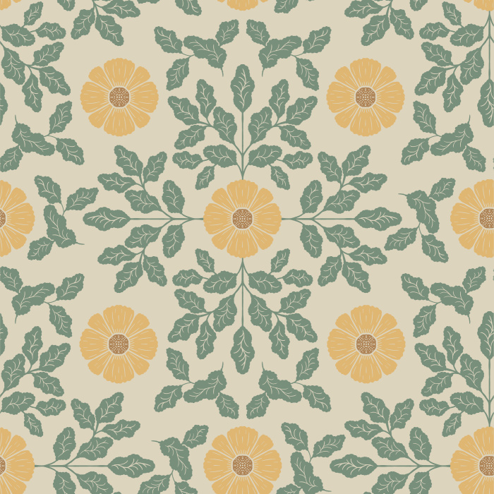 Create a garden in any room of your home with our Retro Sunflower Peel and Stick Wallpaper.