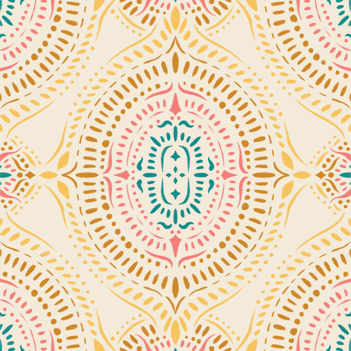 Bring a pop of color to a classic look anywhere in your home with our Boho Medallion Peel and Stick Wallpaper.
