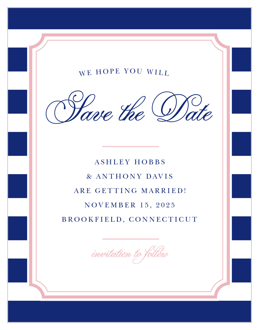 Preppy Stripe Save the Date Magnets
