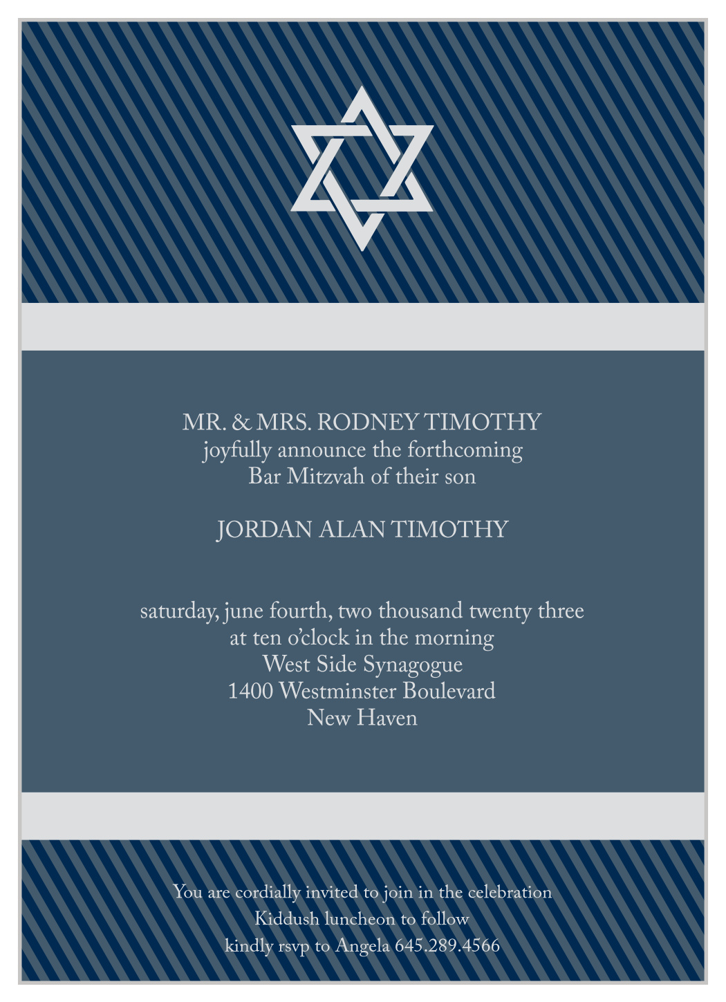 Bordered Section Bar Mitzvah Invitations