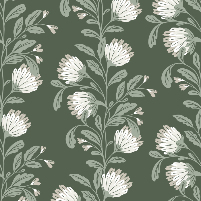 Our Growing Dahlias Peel and Stick Wallpaper is sure to bring a classic farmhouse vibe to any room in your home.