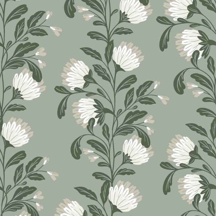 Our Growing Dahlias Peel and Stick Wallpaper is sure to bring a classic farmhouse vibe to any room in your home.