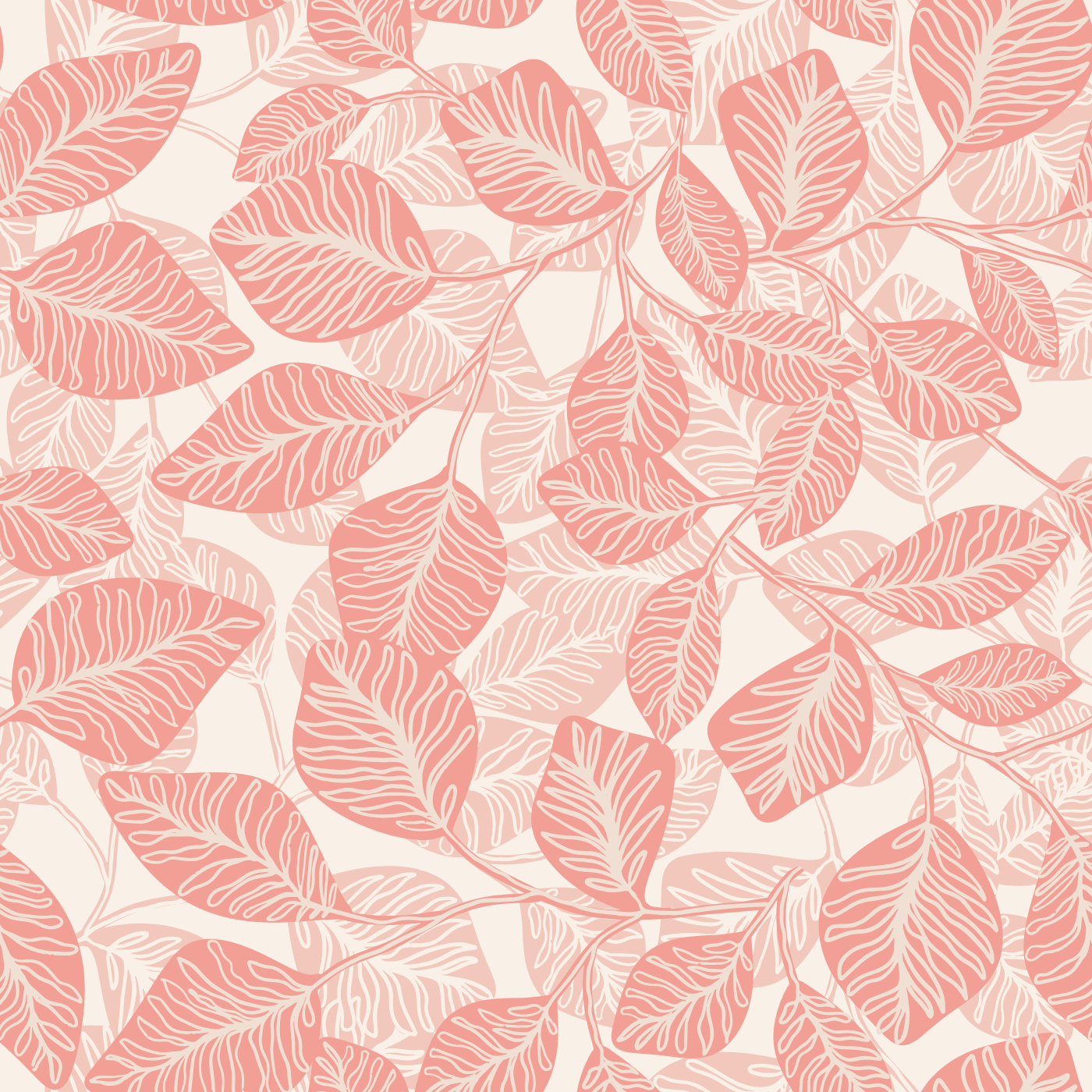 Sketched Foliage Wallpaper