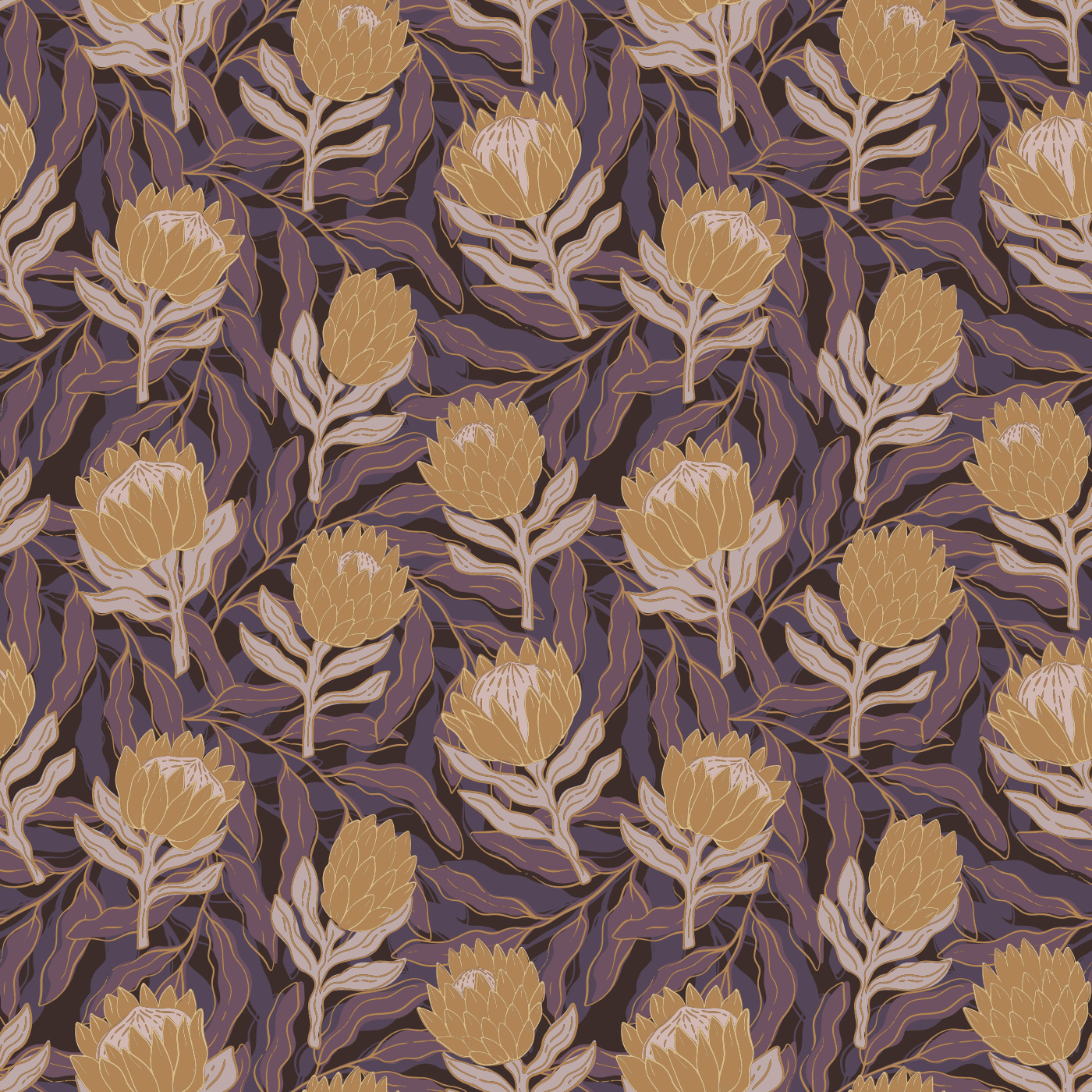 Protea Meadow Wallpaper