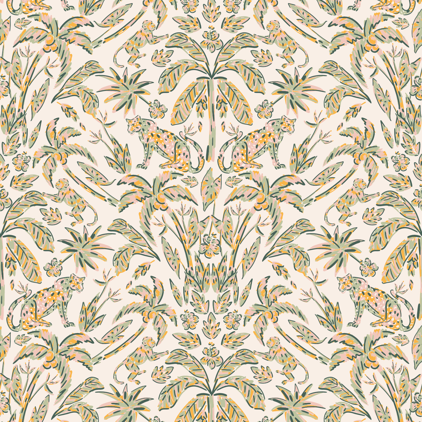 Multicolor Tropical Wallpaper