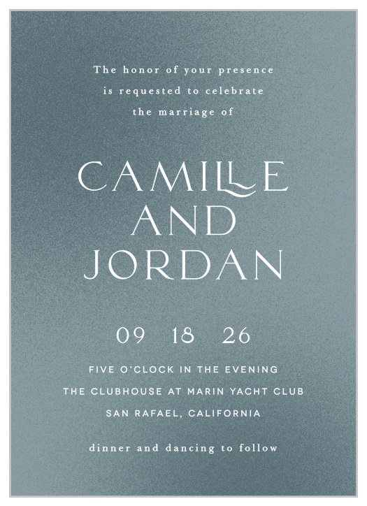 Surround yourself with family and friends on your special day with our Textured Camille Wedding Invitations.