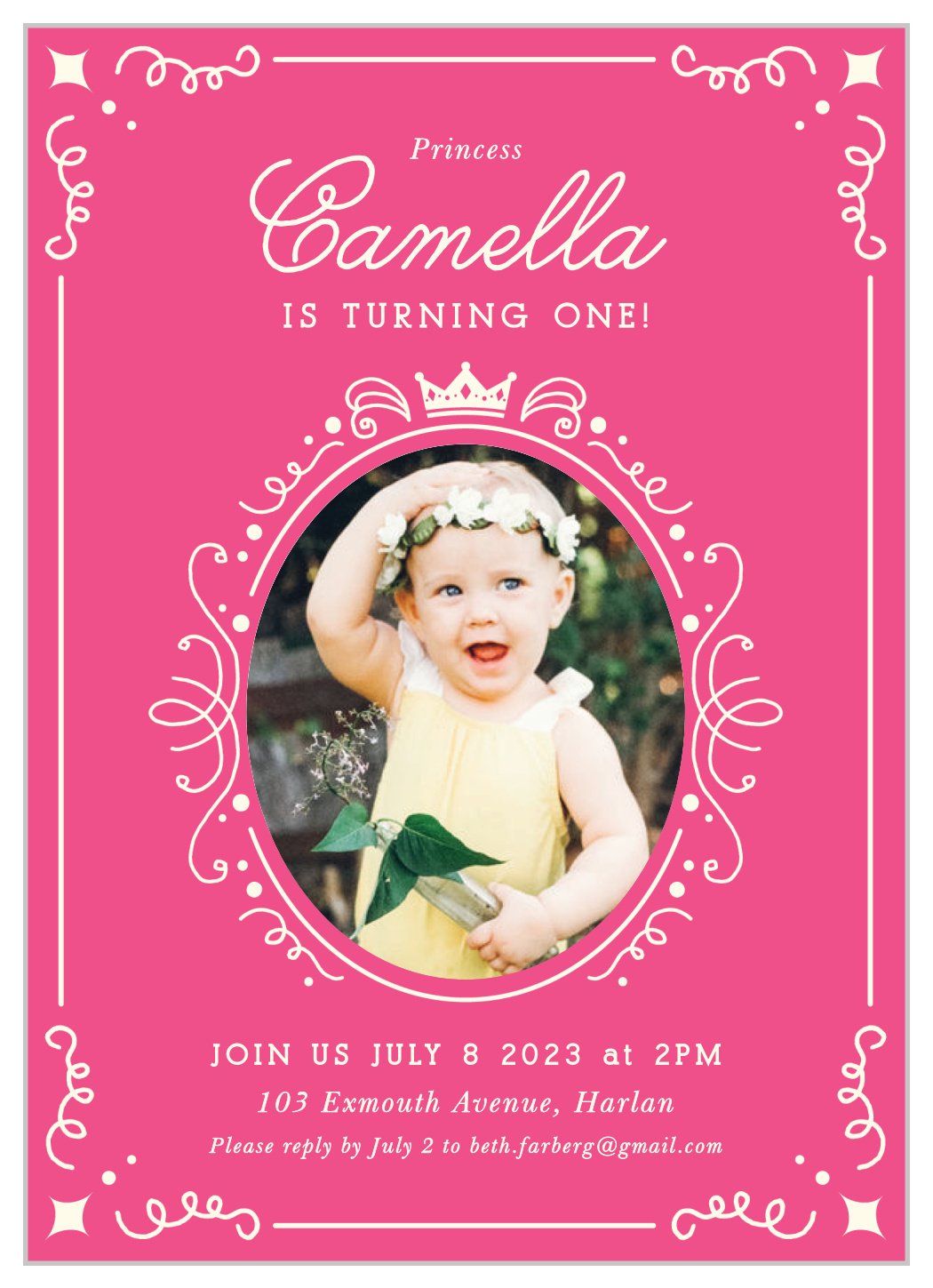 Little Miss First Birthday Invitations
