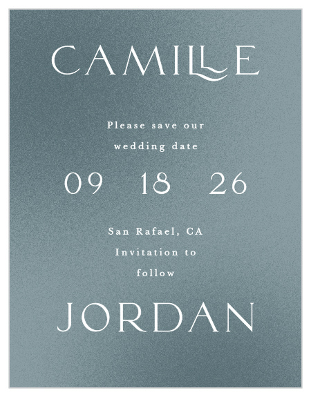 Our Textured Camille Save the Date Cards let family and friends that your big day is coming up soon.