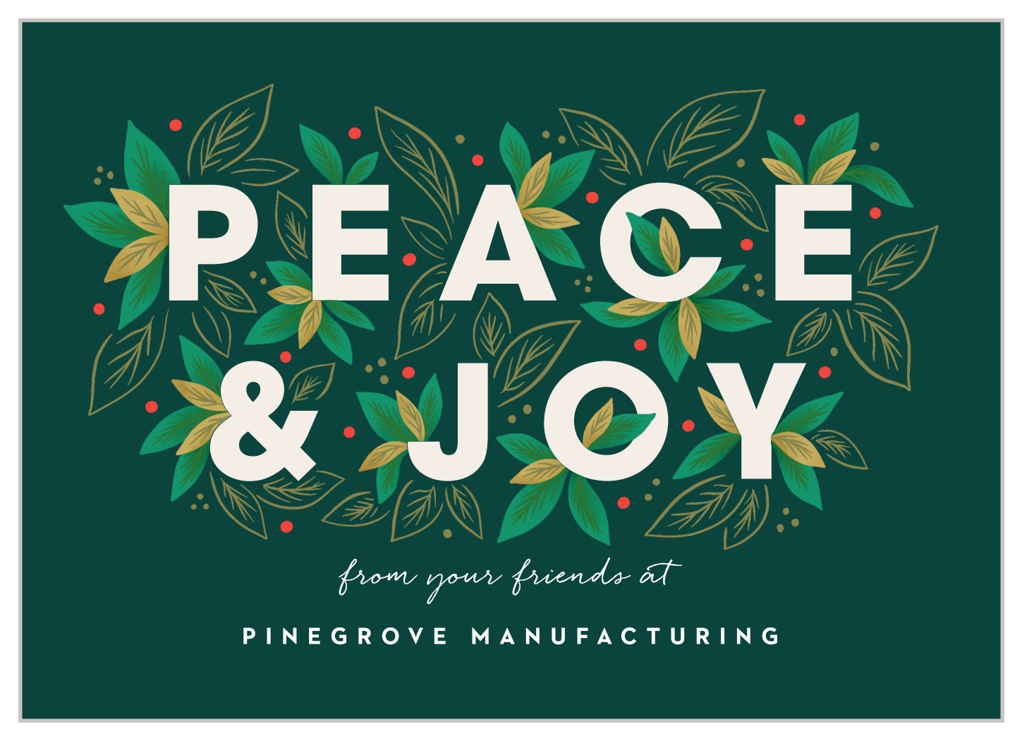 Peace Garden Corporate Holiday Cards