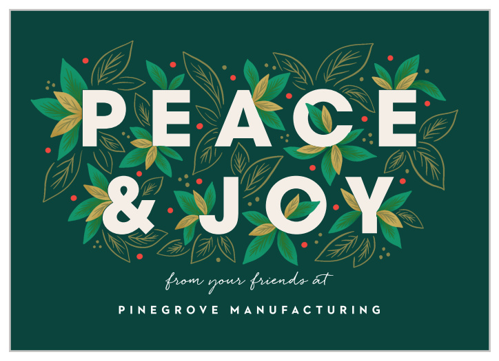 Our Peace Garden Corporate Holiday Cards are sure to bring festive cheer to employees and clientele this year.