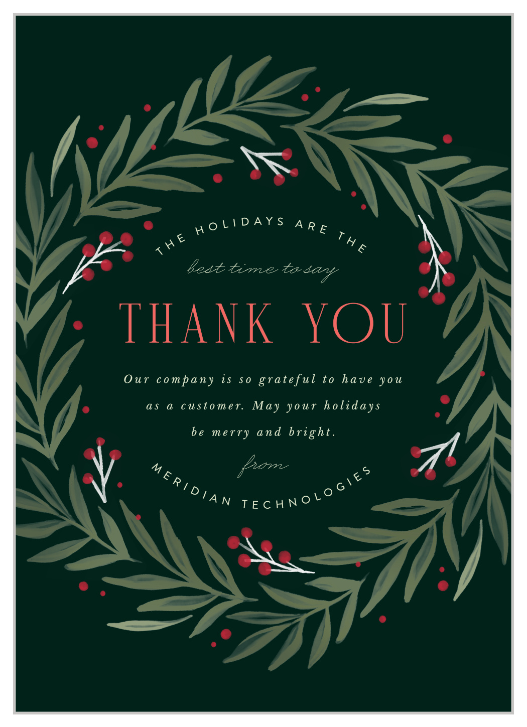 Thankful Boughs Corporate Holiday Cards