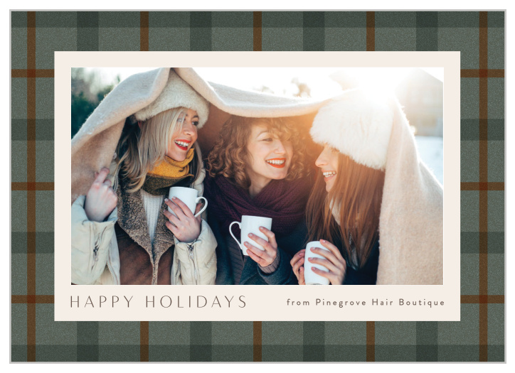 Spread some warm feelings with our Winter Flannel Corporate Holiday Cards.