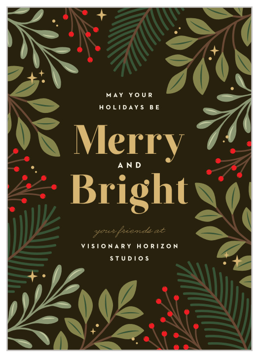 Start the season off right with our Retro Wreath Corporate Holiday Cards.