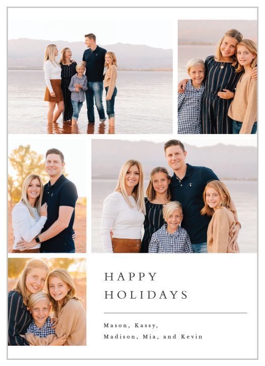 Share your warm wishes with family and friends this season with our Modern Headline Holiday Cards.