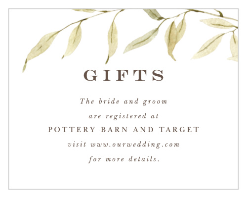Use our super convenient Vintage Classic Registry Cards to let your guests know where they can find your gift wishlists!