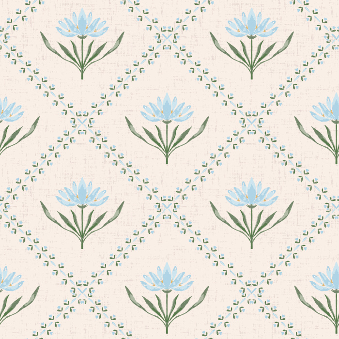 Plant a beautiful garden on any wall in your home with our Folk Flower Diamond Peel and Stick Wallpaper.