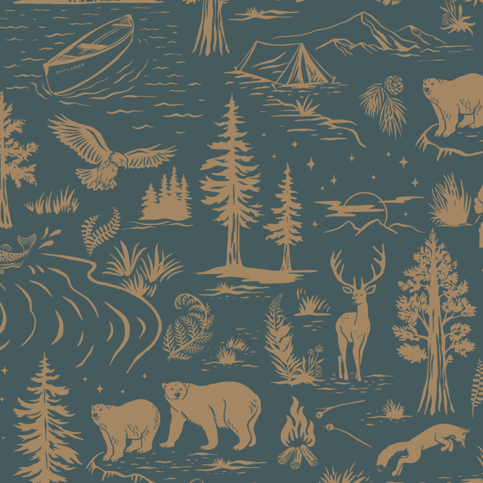 Bring the excitement of the great outdoors into your home with our Wilderness Adventure Wallpaper.