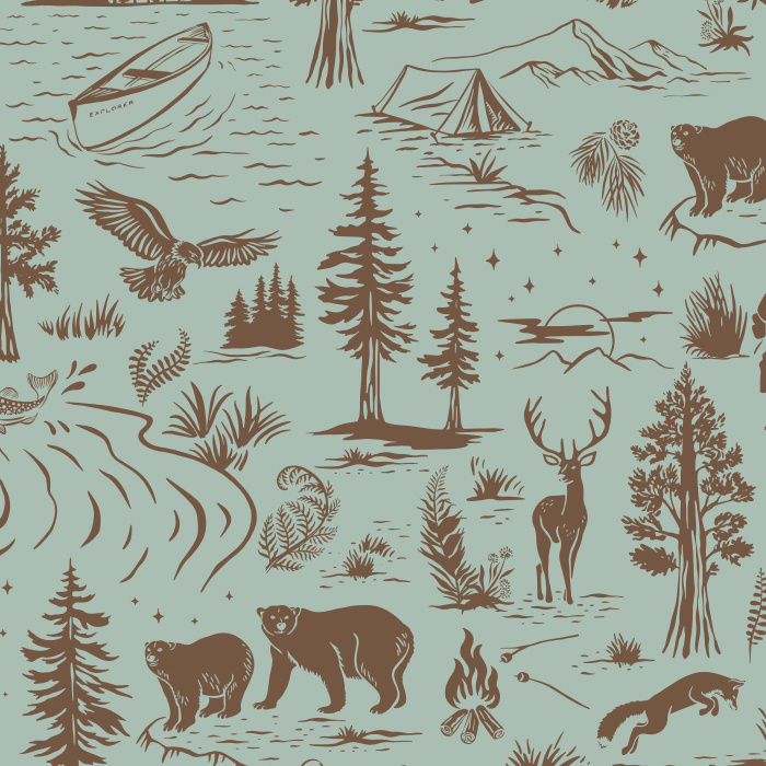 Bring the excitement of the great outdoors into your home with our Wilderness Adventure Wallpaper.