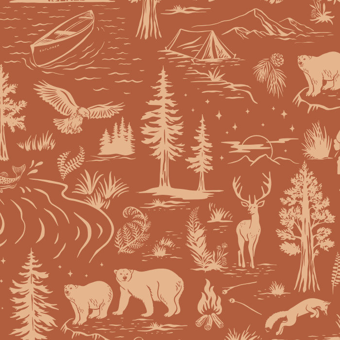 Bring the excitement of the great outdoors into your home with our Wilderness Adventure Wallpaper.
