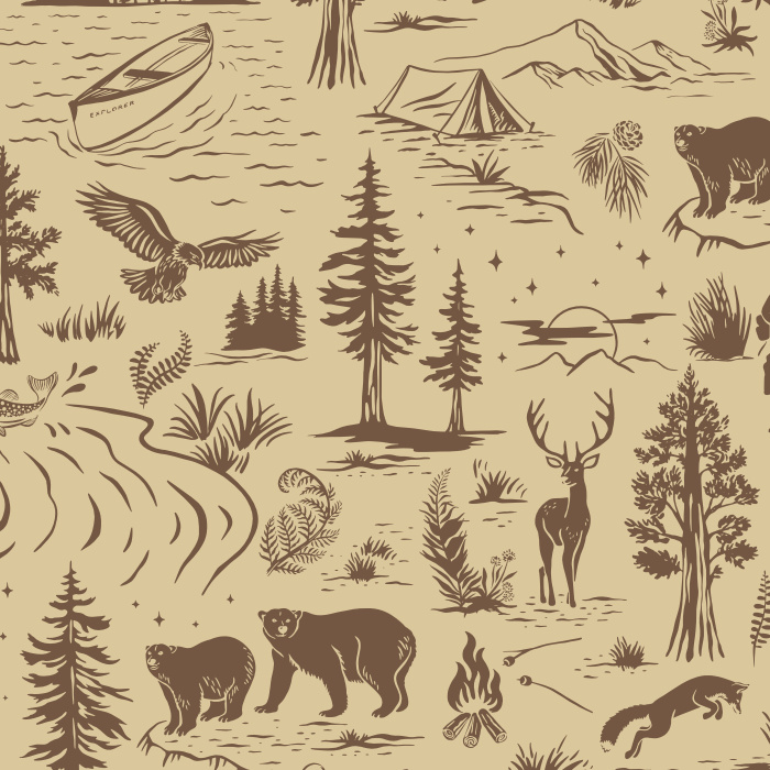 Bring the excitement of the great outdoors into your home with our Wilderness Adventure Wallpaper.