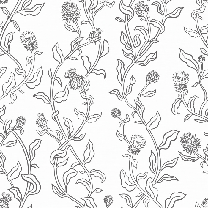 Create an eye-catching statement on any wall in your home with our Wild Thistle Peel and Stick Wallpaper.